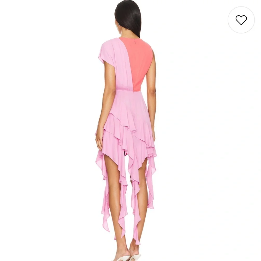 L’academie by Marianna Zita Midi Dress in Purple & Coral